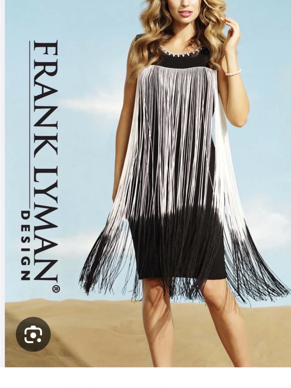 Frank Lyman Design Black & White Fringe Dress